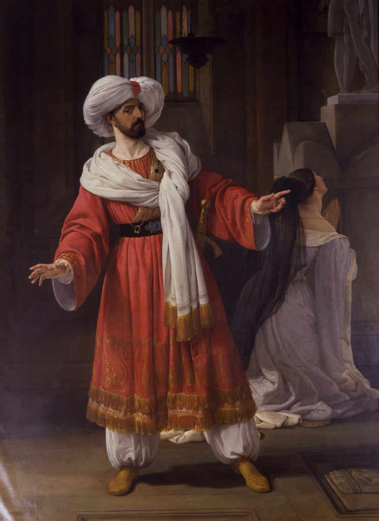 Portrait of Giovanni David as Alessandro in Pacini's Gli arabi nelle Gallie - Francesco Hayez