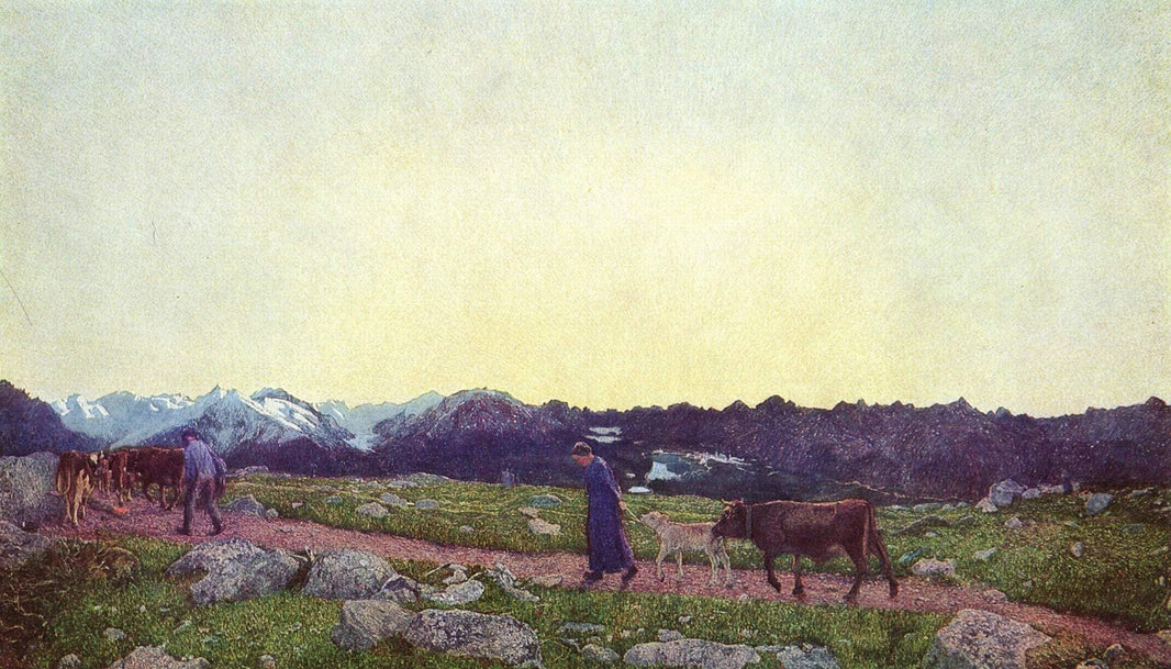 Nature by Giovanni Segantini — hand-painted botanical oil painting reproduction on canvas