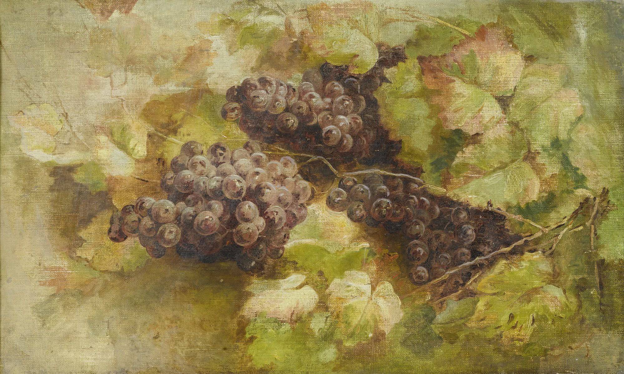 Still Life with Grapes - Giovanni Segantini