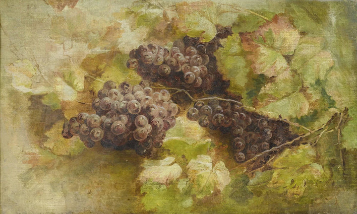 Still Life with Grapes by Giovanni Segantini — hand-painted botanical oil painting reproduction on canvas
