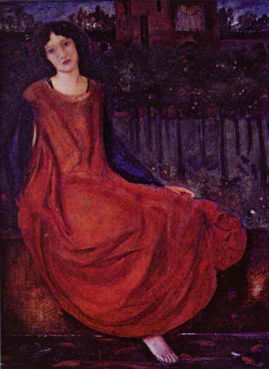 Girl and Goldfish by Edward Burne-Jones — hand-painted portrait oil painting reproduction on canvas