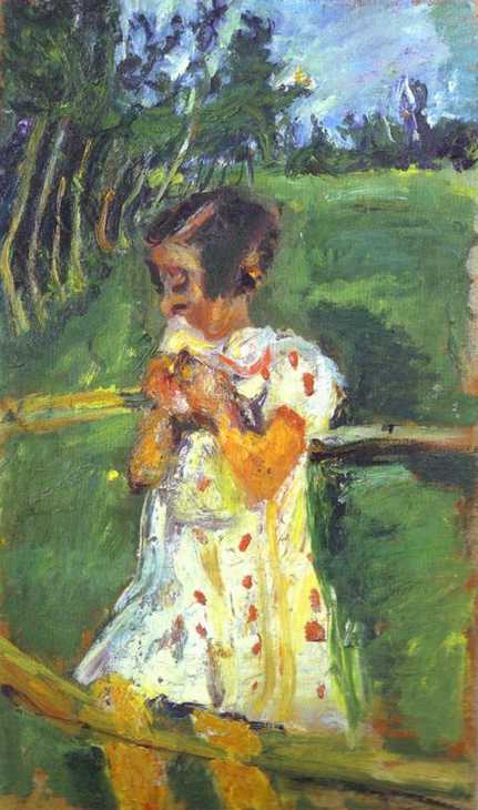 Girl at Fence by Chaim Soutine — hand-painted portrait oil painting reproduction on canvas