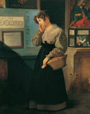 Girl at the Lottery by Peter Fendi — female oil painting wall art, Romanticism