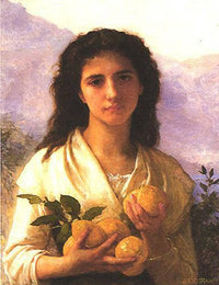 Girl Holding Lemons by William-Adolphe Bouguereau — hand-painted portrait oil painting reproduction on canvas