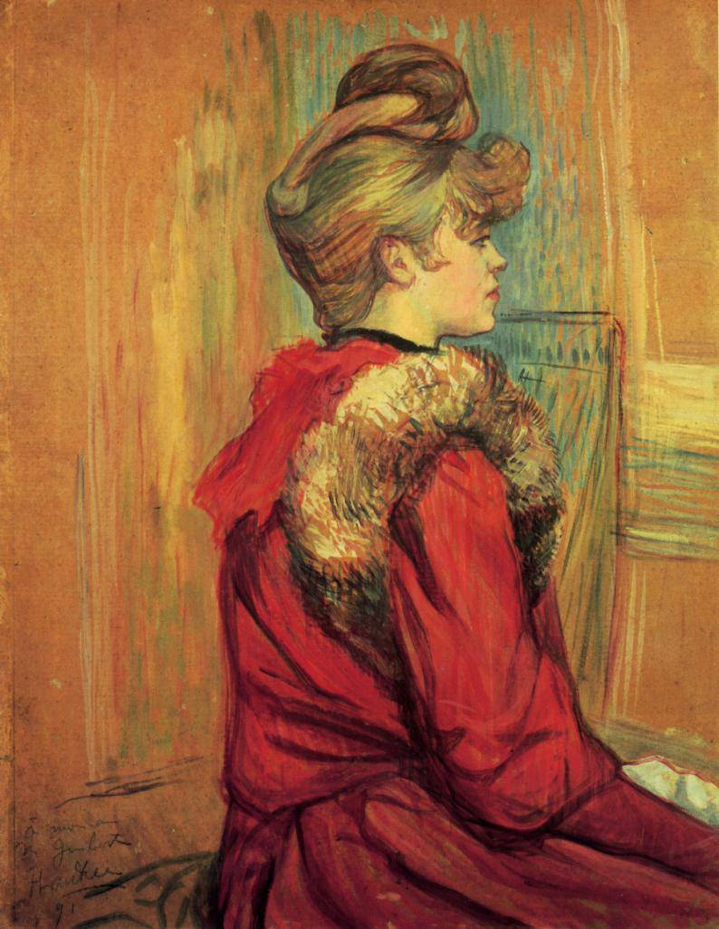 Girl in a Fur, Mademoiselle Jeanne Fontaine - Henri de Toulouse-Lautrec