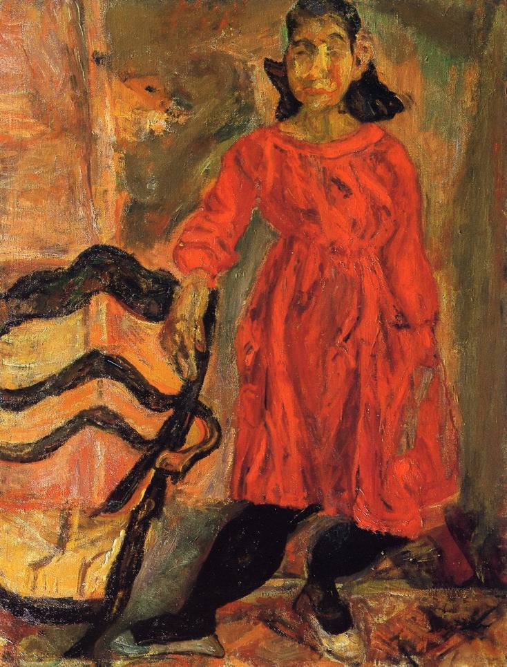 Girl in Red by Chaim Soutine — hand-painted portrait oil painting reproduction on canvas