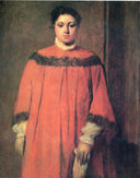 Girl in Red by Edgar Degas — male oil painting wall art, Impressionism