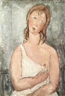 Girl in the shirt (Red-haired girl) by Amedeo Modigliani — hand-painted portrait oil painting reproduction on canvas