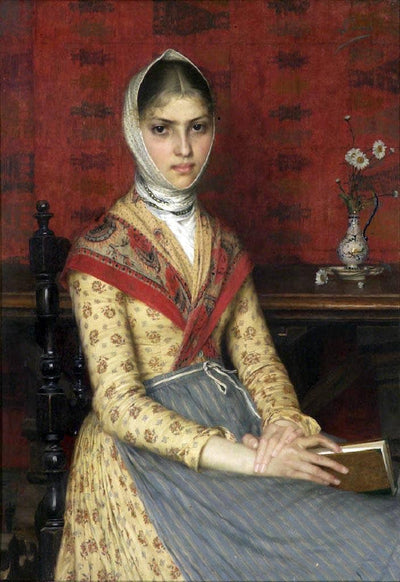 Girl in yellow dress by Filadelfo Simi — oil painting reproduction