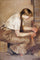 Girl Kindling a Stove in dining room