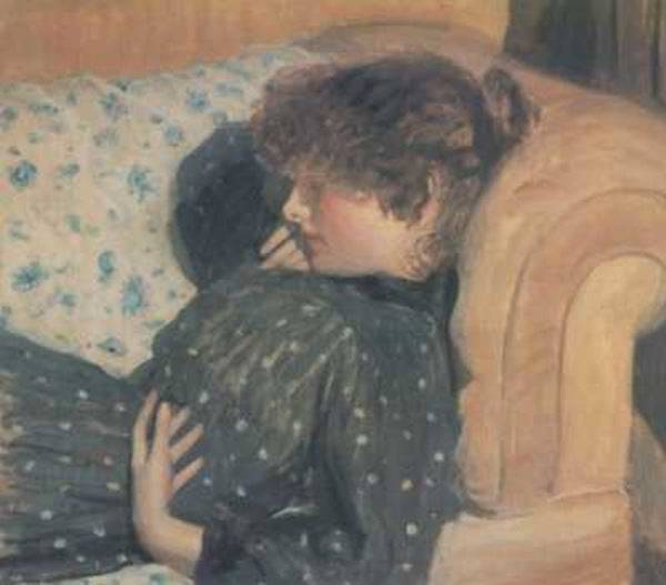 Girl on a Sofa by Philip Wilson Steer — hand-painted portrait oil painting reproduction on canvas