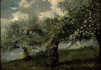 Girl Picking Apple Blossoms by Winslow Homer — hand-painted botanical oil painting reproduction on canvas