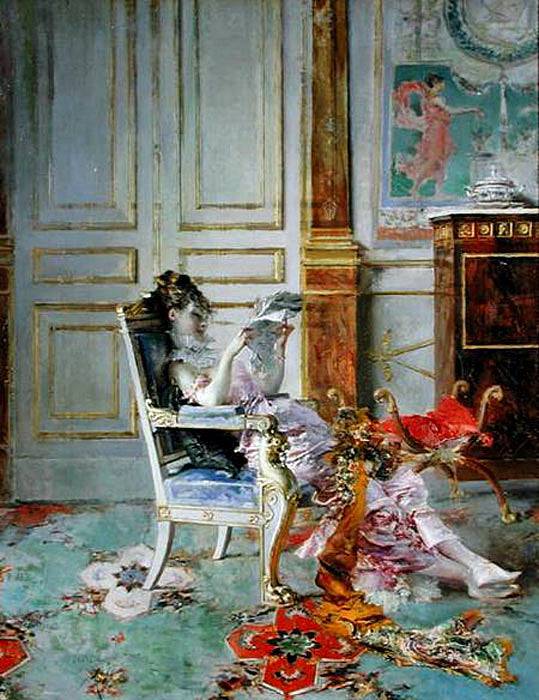 Girl Reading in a Salon - Giovanni Boldini