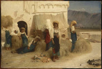 Girl selling hay in San Germano