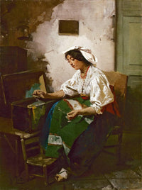 Girl sewing