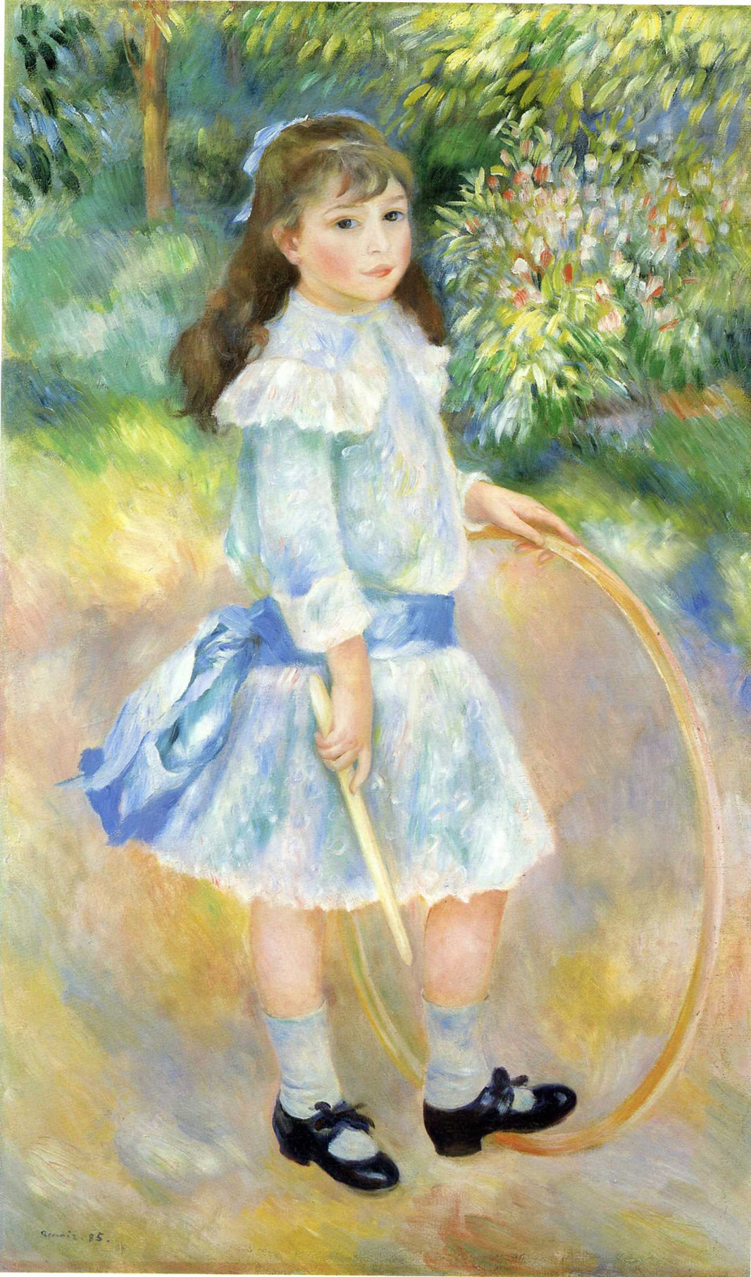 Girl with a Hoop by Pierre-Auguste Renoir — hand-painted portrait oil painting reproduction on canvas