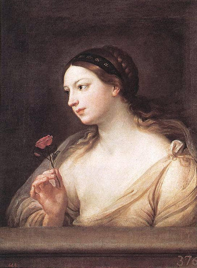 Girl with a Rose in study