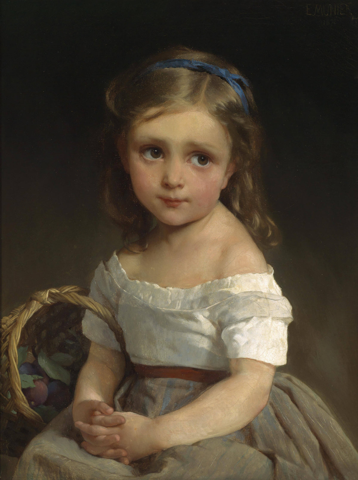 Girl with basket of plums - Émile Munier