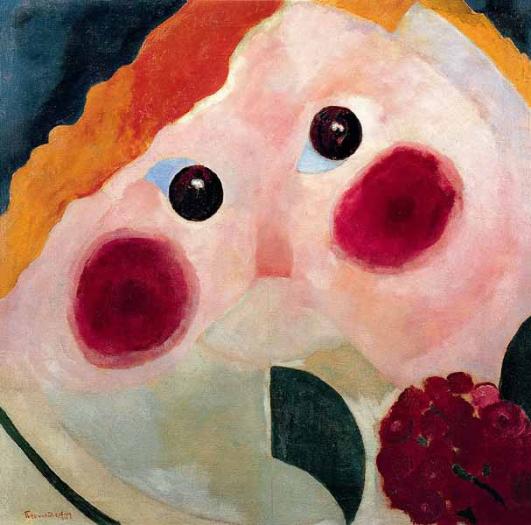 Girl with Buttercups by Theo van Doesburg — hand-painted abstract oil painting reproduction on canvas
