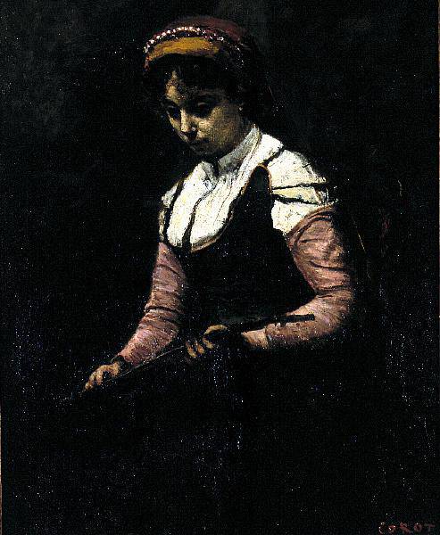 Girl with Mandolin - Camille Corot