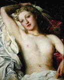 Girl with Peacock by George Frederick Watts — male oil painting wall art, Romanticism