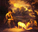 Girl with Pigs by Thomas Gainsborough — children oil painting wall art, Rococo