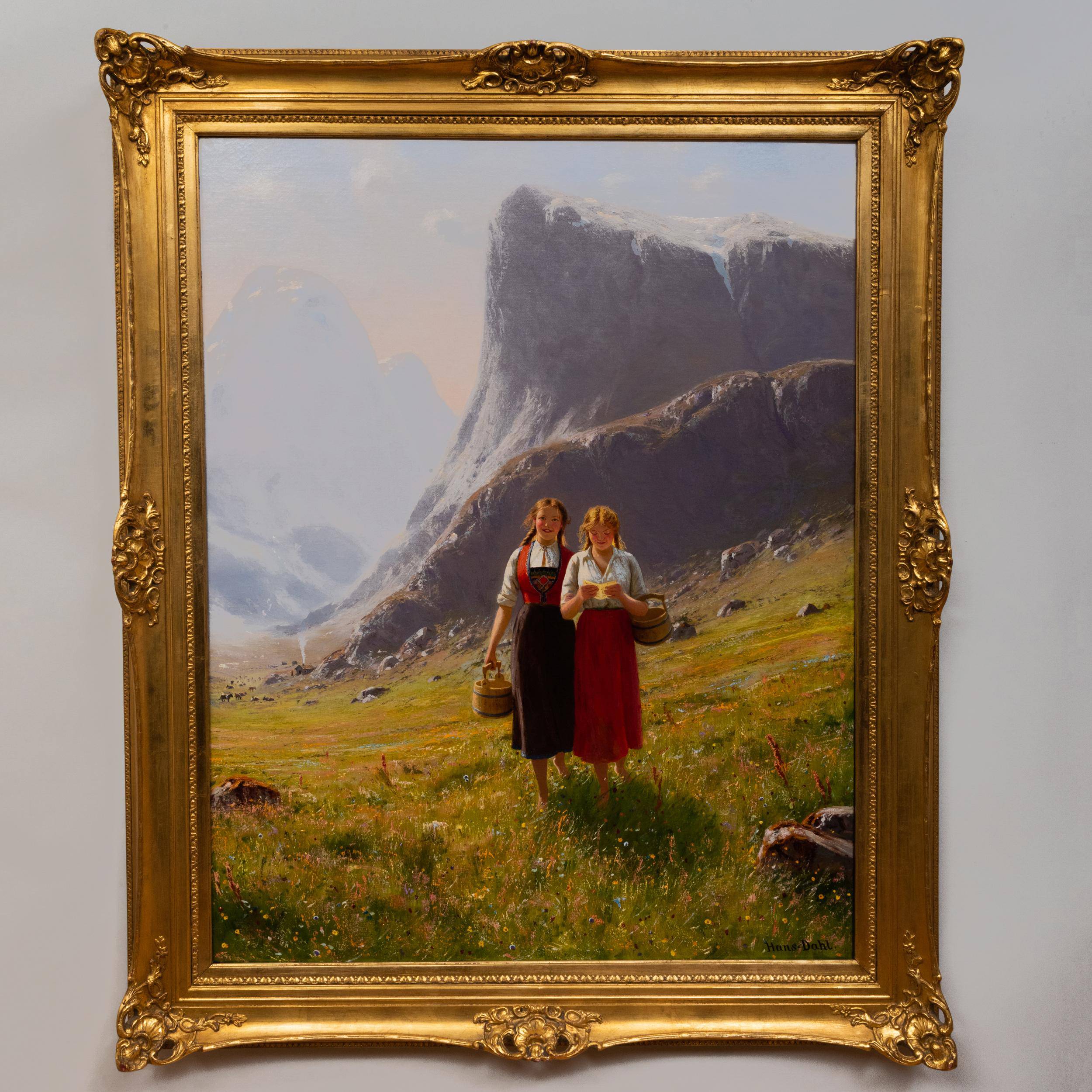 Girls in a Mountain Landscape - Hans Dahl