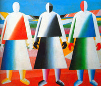 Girls in the Fields by Kazimir Malevich — hand-painted abstract oil painting reproduction on canvas
