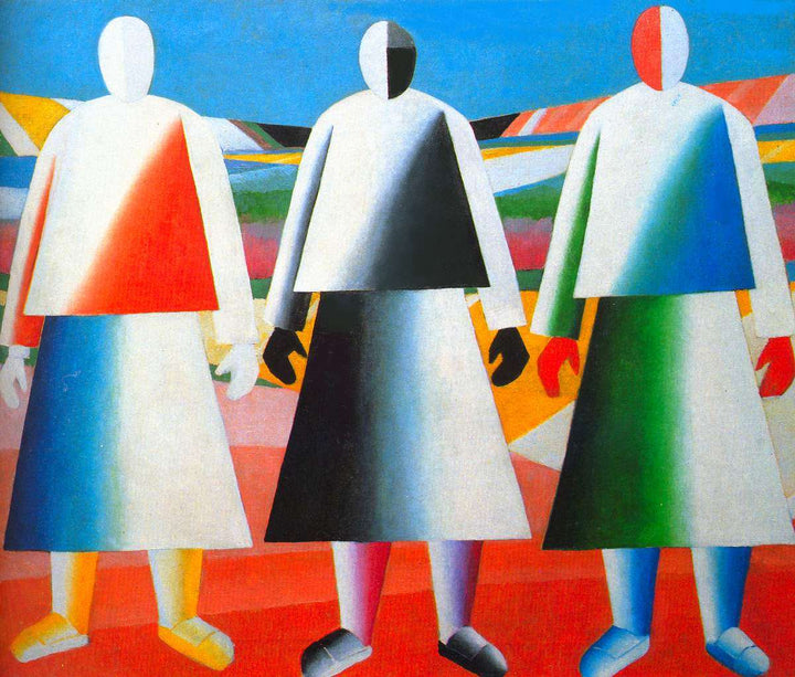 Girls in the Fields by Kazimir Malevich — hand-painted abstract oil painting reproduction on canvas