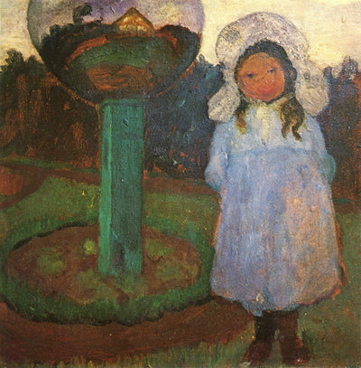 Girls in the garden with glass ball (Elsbeth) by Paula Modersohn-Becker — oil painting reproduction