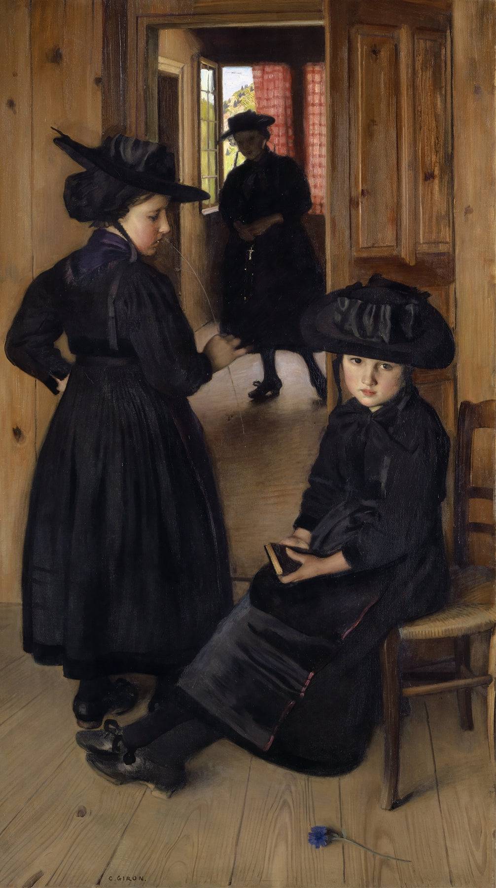 Girls of the Valais Before Churchgoing - Charles Giron