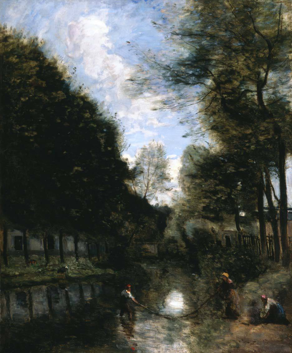 Gisors, River Bordered by Trees - Camille Corot