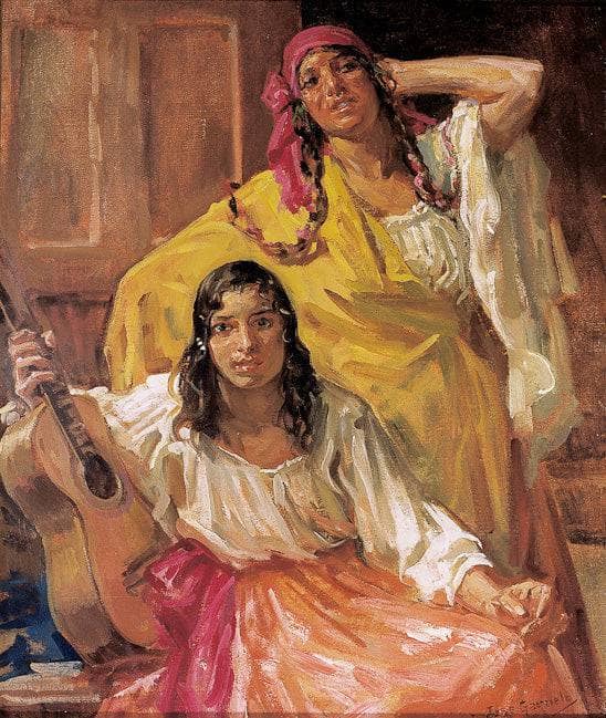 Gitanas by José Garnelo — hand-painted portrait oil painting reproduction on canvas
