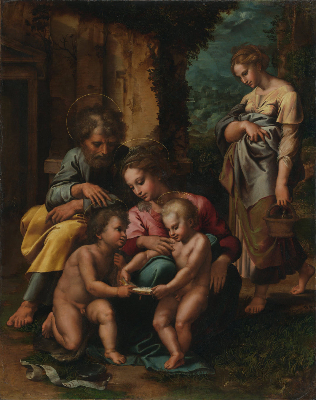 The Holy Family by Giulio Romano, hand-painted portrait oil painting reproduction on canvas