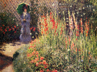 Gladioli by Claude Monet — hand-painted botanical oil painting reproduction on canvas
