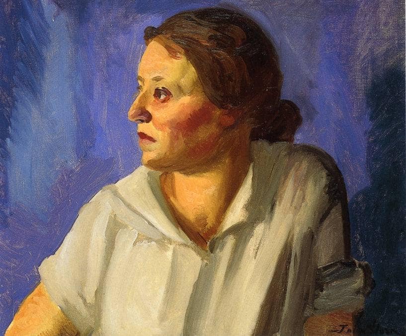Gladys Carter (Woman in White) by John French Sloan — hand-painted portrait oil painting reproduction on canvas