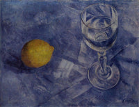 Glass and lemon by Kuzma Petrov-Vodkin — hand-painted abstract oil painting reproduction on canvas