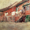 Gloucester, Fishermen's Houses by John Henry Twachtman — rural oil painting wall art, Impressionism