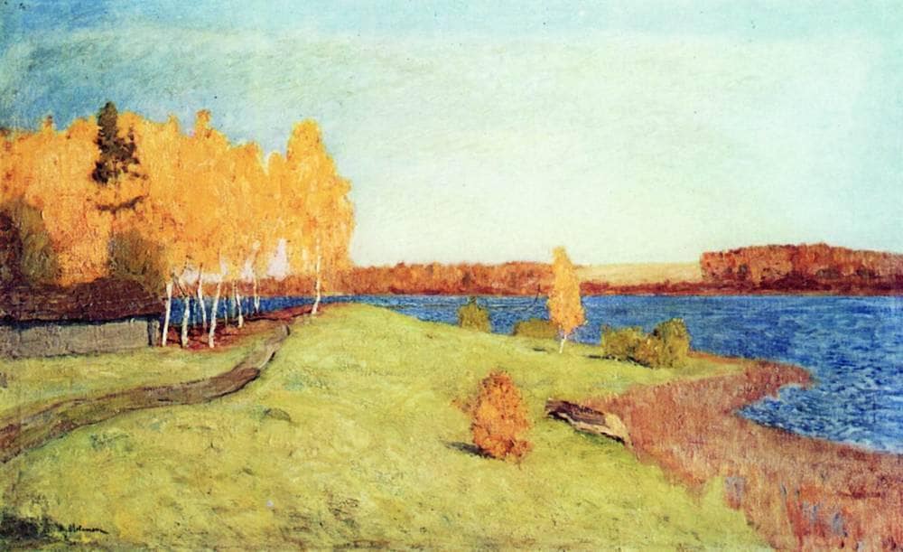 Golden autumn by Isaac Levitan — hand-painted botanical oil painting reproduction on canvas