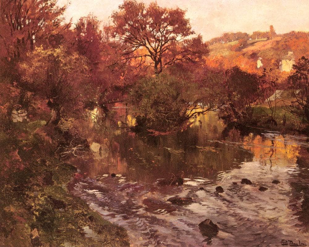 Golden Autumn, Brittany by Frits Thaulow — hand-painted botanical oil painting reproduction on canvas