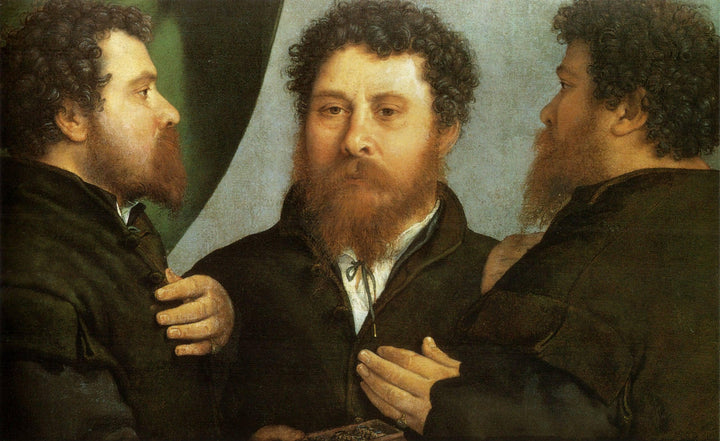 Goldsmith seen from three sides by Lorenzo Lotto — hand-painted portrait oil painting reproduction on canvas