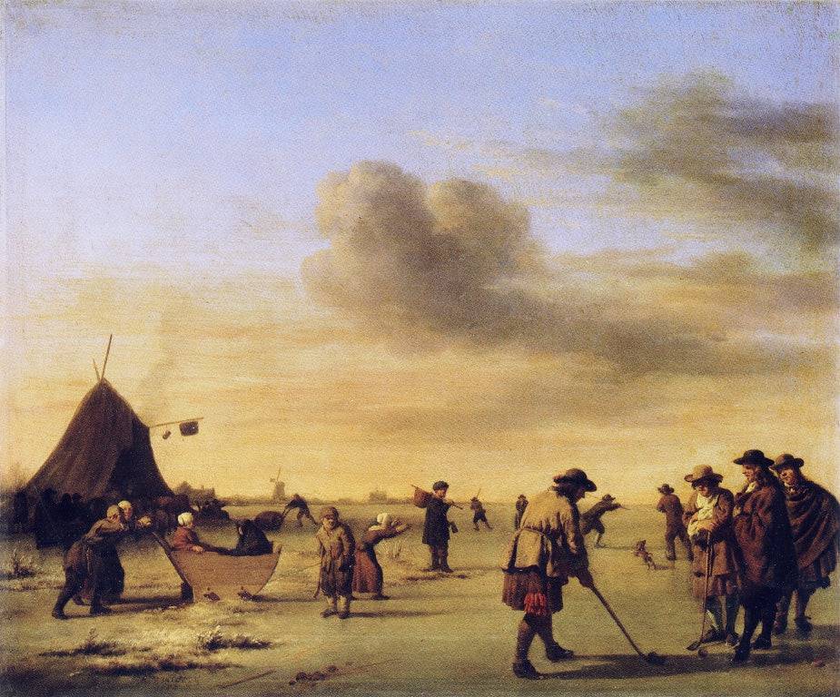 Golfers on the Ice near Haarlem - Adriaen van de Velde