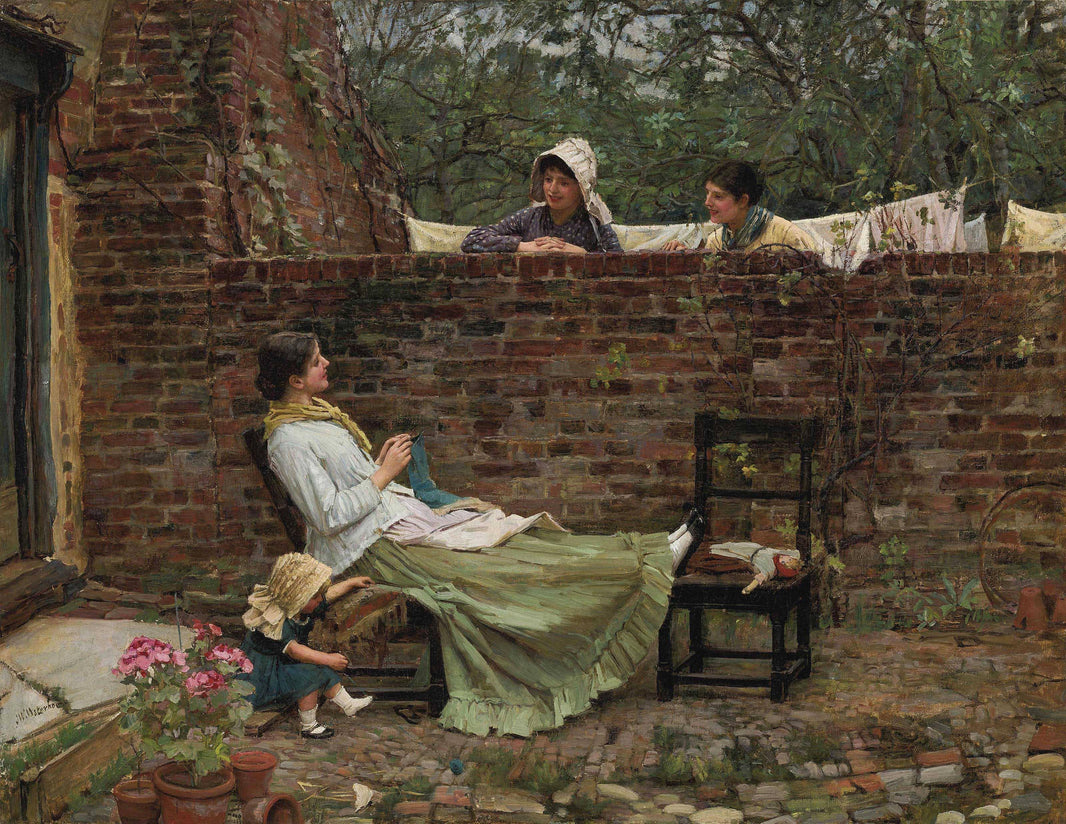 Good neighbours by John William Waterhouse — hand-painted portrait oil painting reproduction on canvas