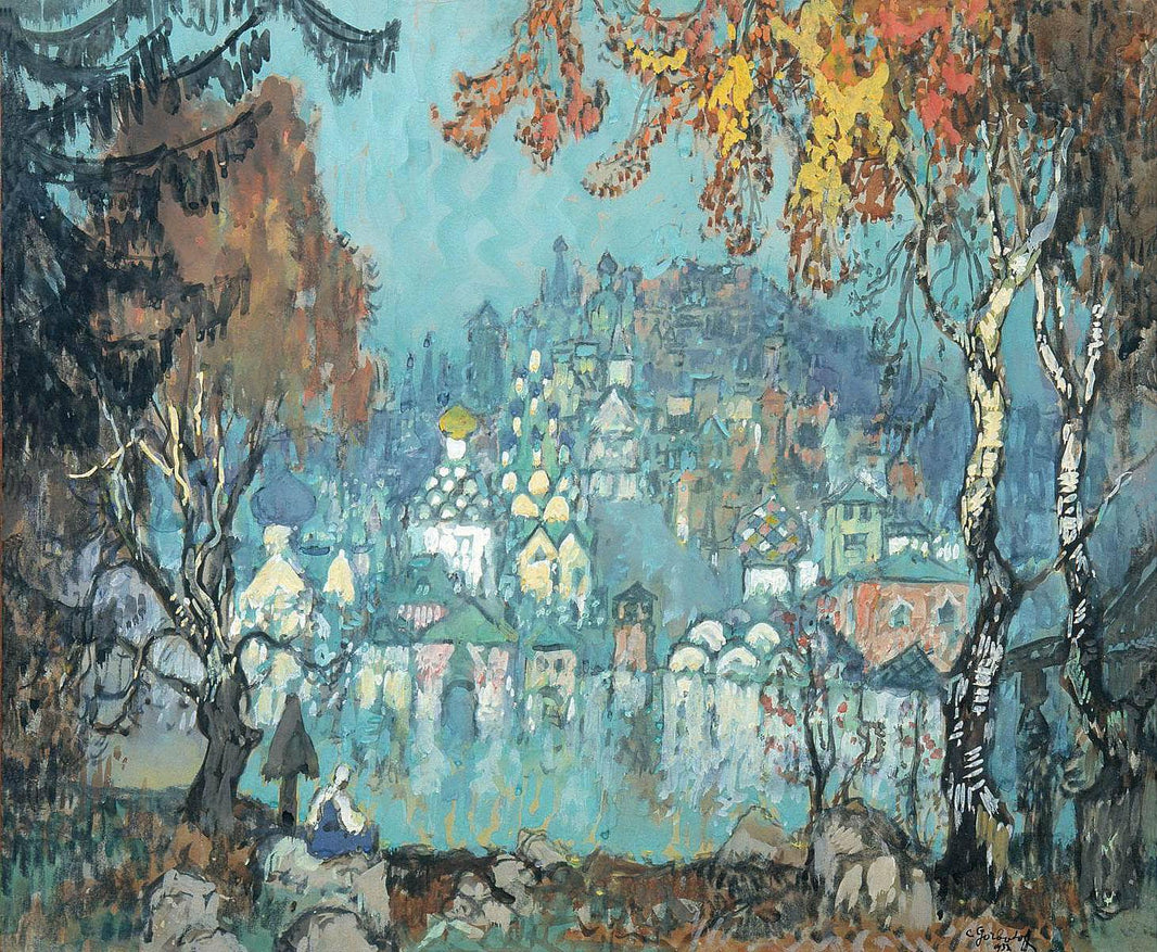 Drowned City (Kitezh) by Konstantin Gorbatov — hand-painted landscape oil painting reproduction on canvas