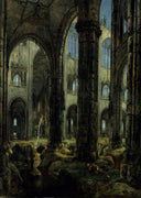 Gothic Church Ruins by Carl Blechen — religious oil painting wall art, Romanticism
