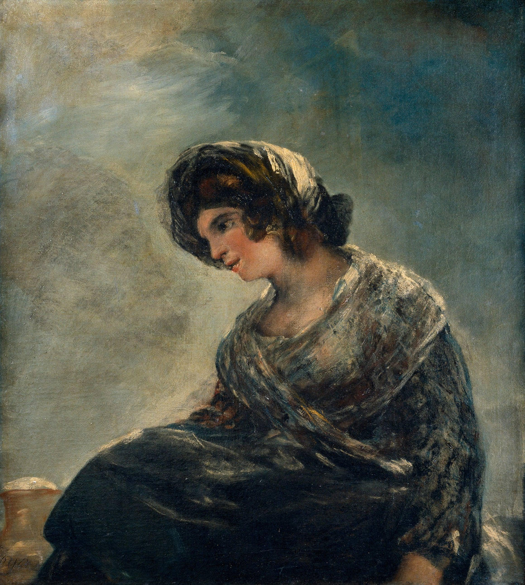 Milkmaid of Bordeaux by Rosario Weiss Zorrilla — hand-painted portrait oil painting reproduction on canvas