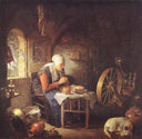 Grace Before Meat by Gerrit Dou — hand-painted animal oil painting reproduction on canvas