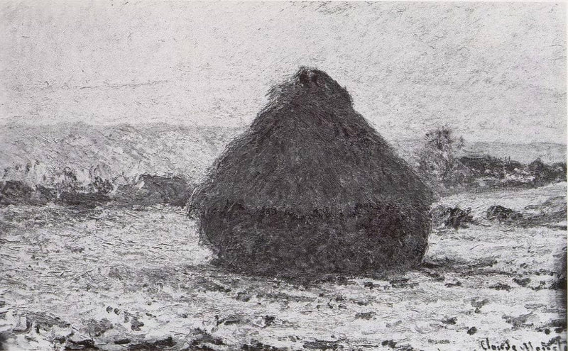 Grainstack in the Sunlight, Snow Effect on gallery wrap