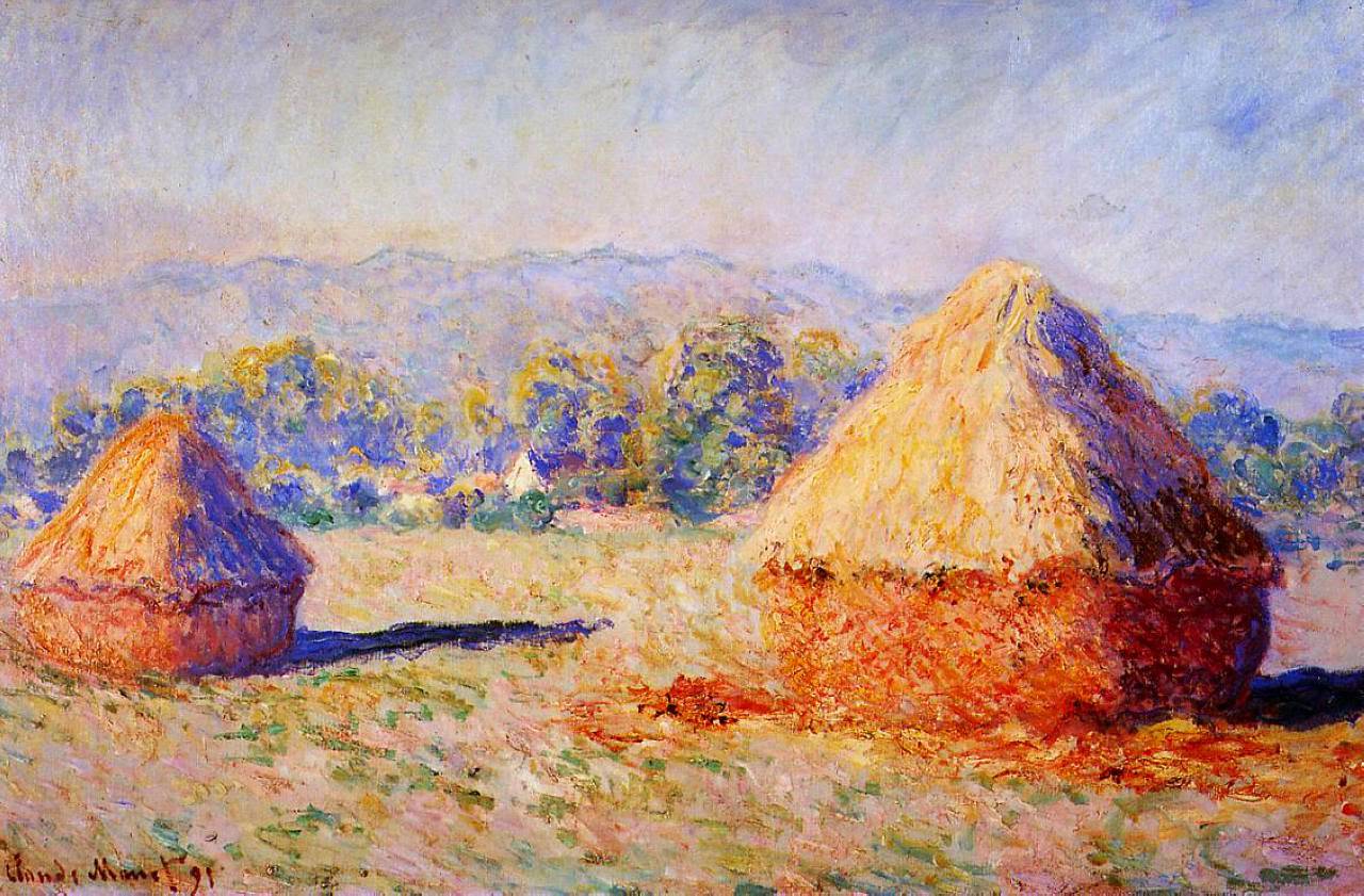 Grainstacks in the Sunlight, Morning Effect - Claude Monet