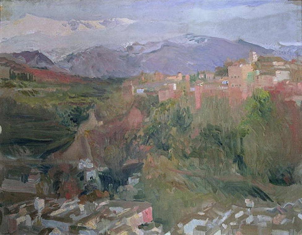 Granada by Joaquín Sorolla — hand-painted landscape oil painting reproduction on canvas